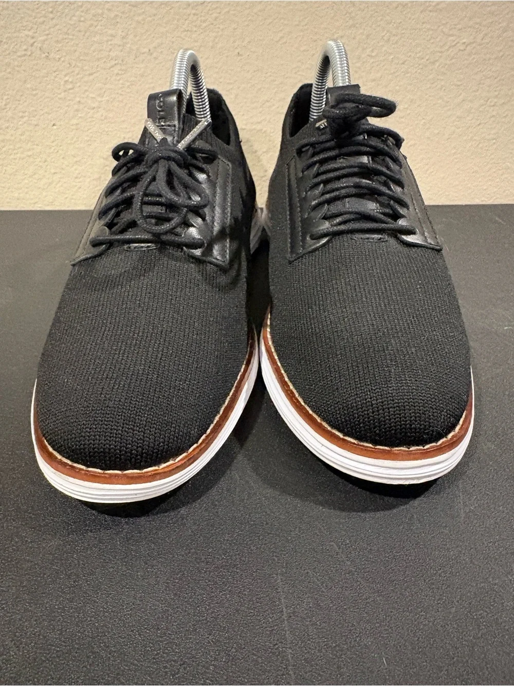 Cole Haan Original Grand Womens Sz 8.5 B Oxford Knit Shoes Black Casual Lace Up